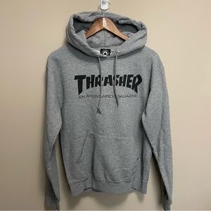 Thrasher Skateboard Heather Grey Logo Hoodie Men’s Small